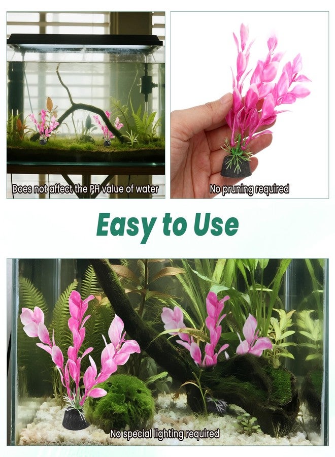 Eldraqth 2 Pcs 4 Inch Small Aquarium Plants for Betta Fish Tank, Fish Tank Decorations Aquatic Water Grass Plastic Artificial Plant Reptiles Plants - Image 4